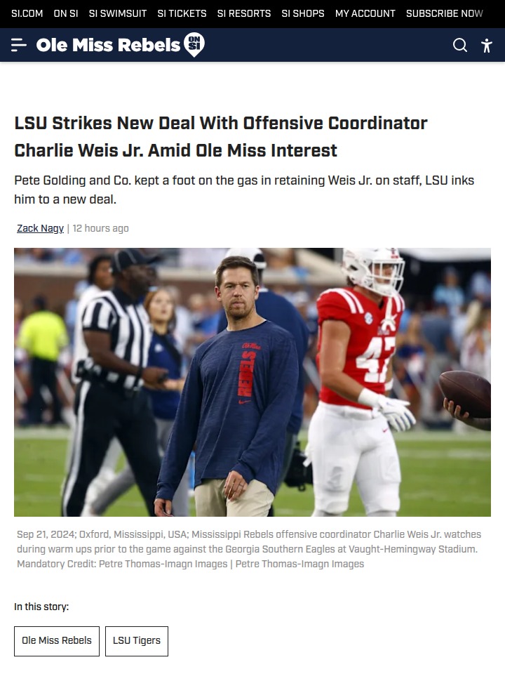 LSU makes Charlie Weis Jr. SEC’s top-paid OC