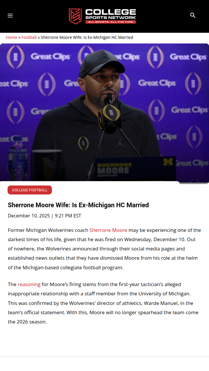 Wolverines Fire Sherrone Moore Amid Scandal