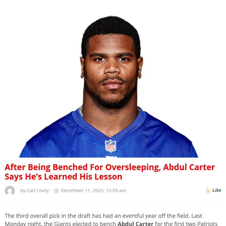 Giants’ Carter Benched Again: Wake-Up Call?